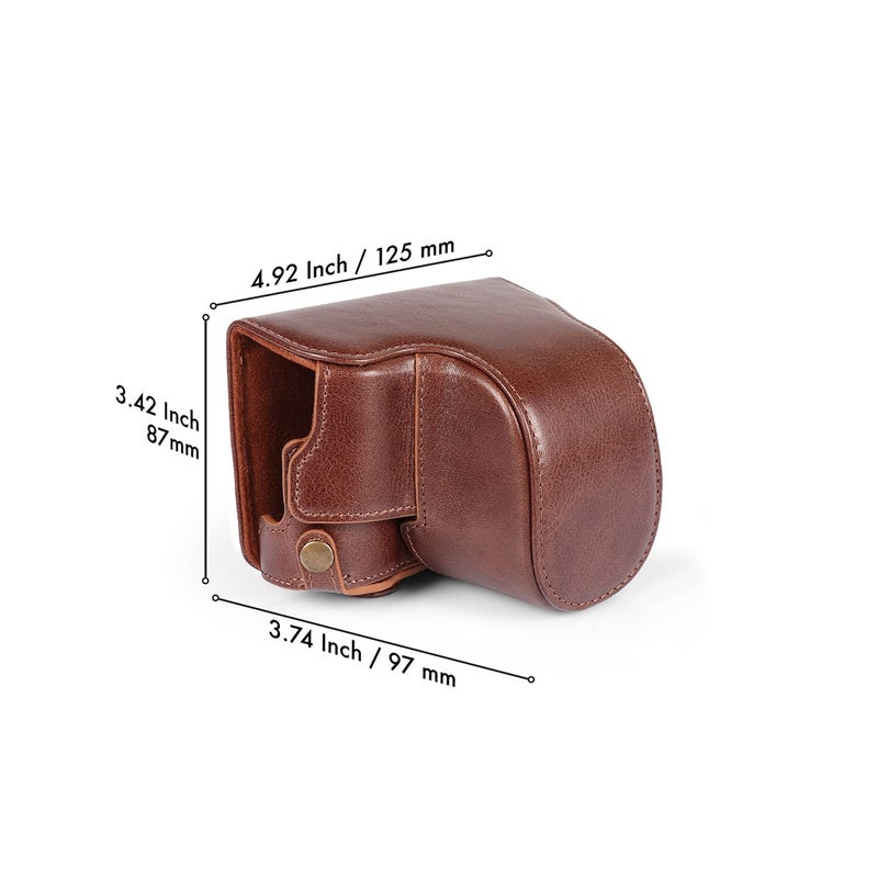 MegaGear MG1606 Ever Ready Genuine Leather Camera Case Compatible with Leica D-Lux 7 - Brown, One Size - Image 3
